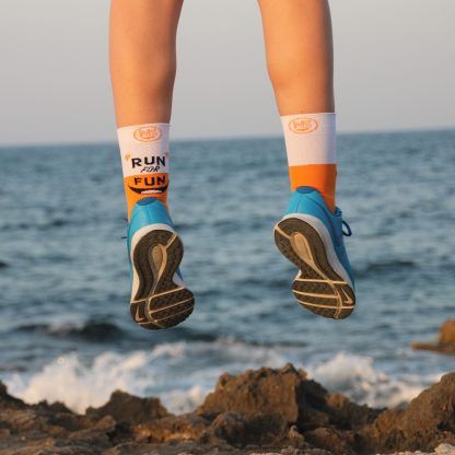 Calcetines Running Run For Fun Naranja - Imagen 4