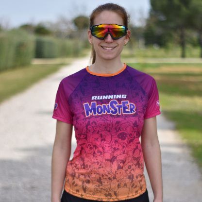 camiseta running monster mujer